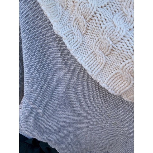 Women's Bebe Shawl Sweater M/L Gray Off-white Y2K - Picture 3 of 8